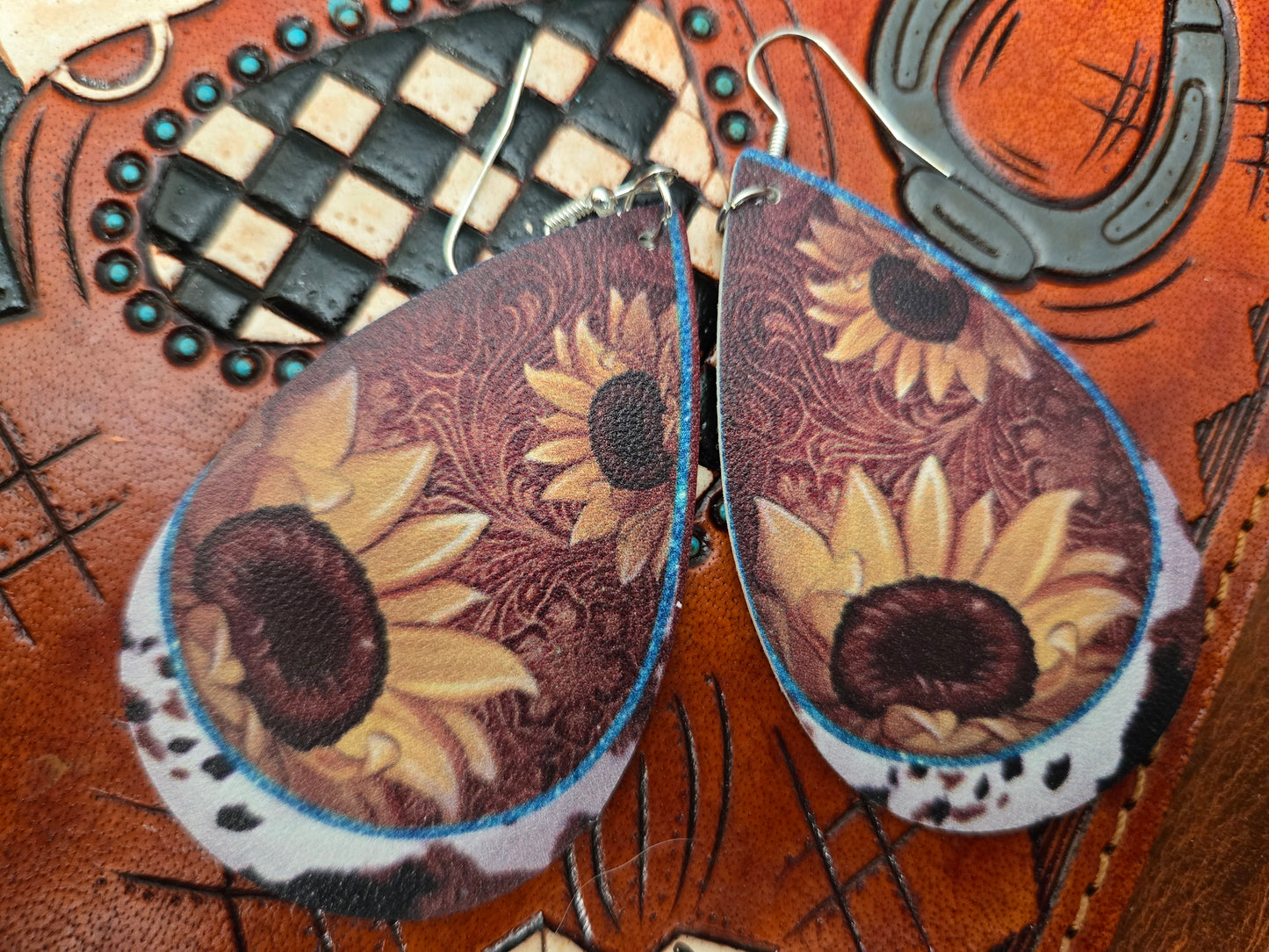 Faux Leather w/sterling ear hooks