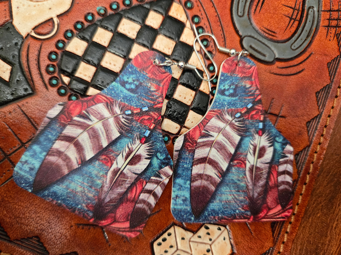 Faux Leather w/sterling ear hooks